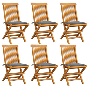 vidaXL Patio Chairs Outdoor Bistro Folding Chair with Cushions Solid Wood Teak-4