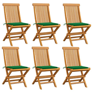 vidaXL Patio Chairs Outdoor Bistro Folding Chair with Cushions Solid Wood Teak-1