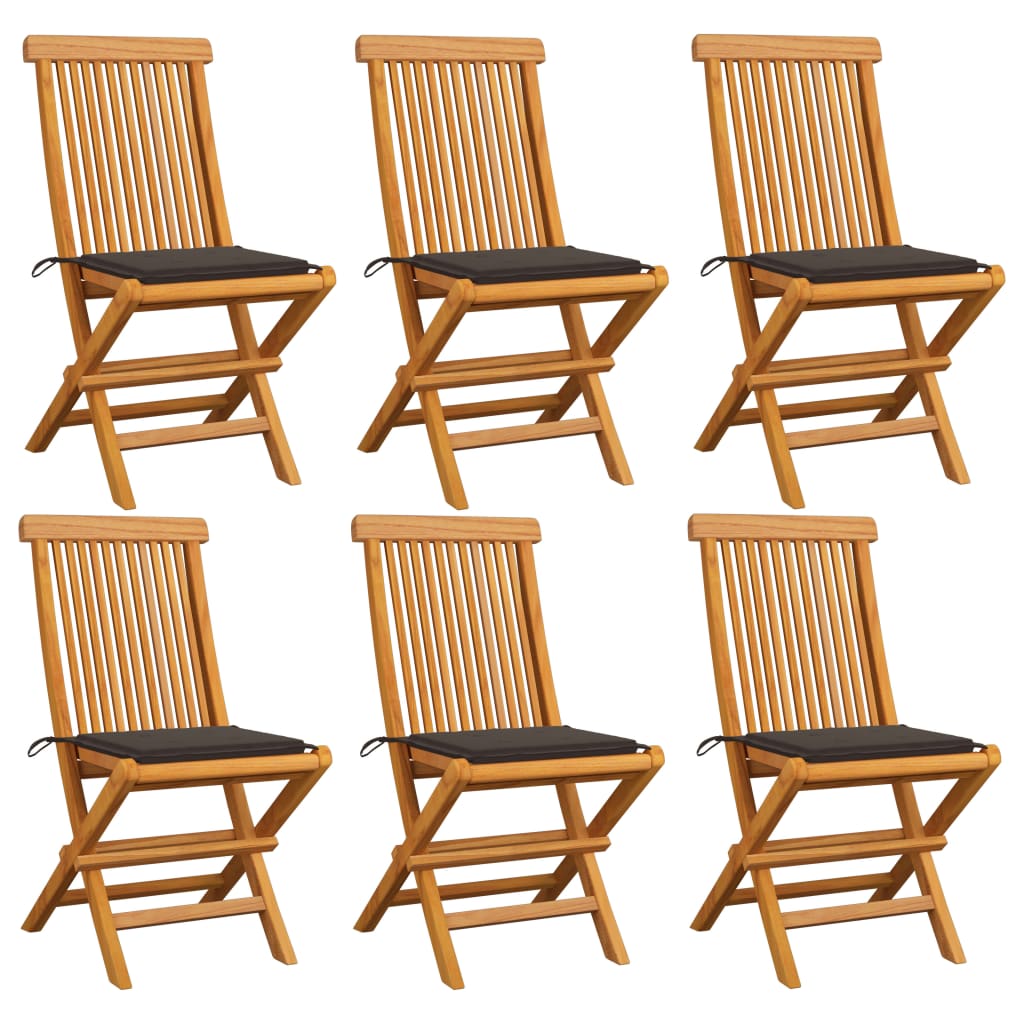 vidaXL Patio Chairs Outdoor Bistro Folding Chair with Cushions Solid Wood Teak-11