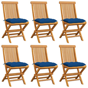 vidaXL Patio Chairs Outdoor Bistro Folding Chair with Cushions Solid Wood Teak-80