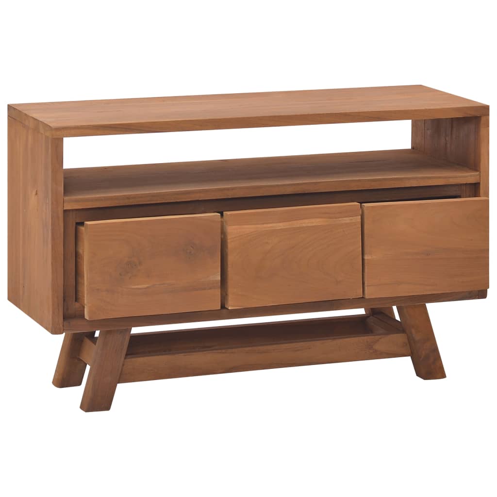 vidaXL TV Stand TV Unit Sideboard Home TV Console Media Unit Solid Teak Wood-4