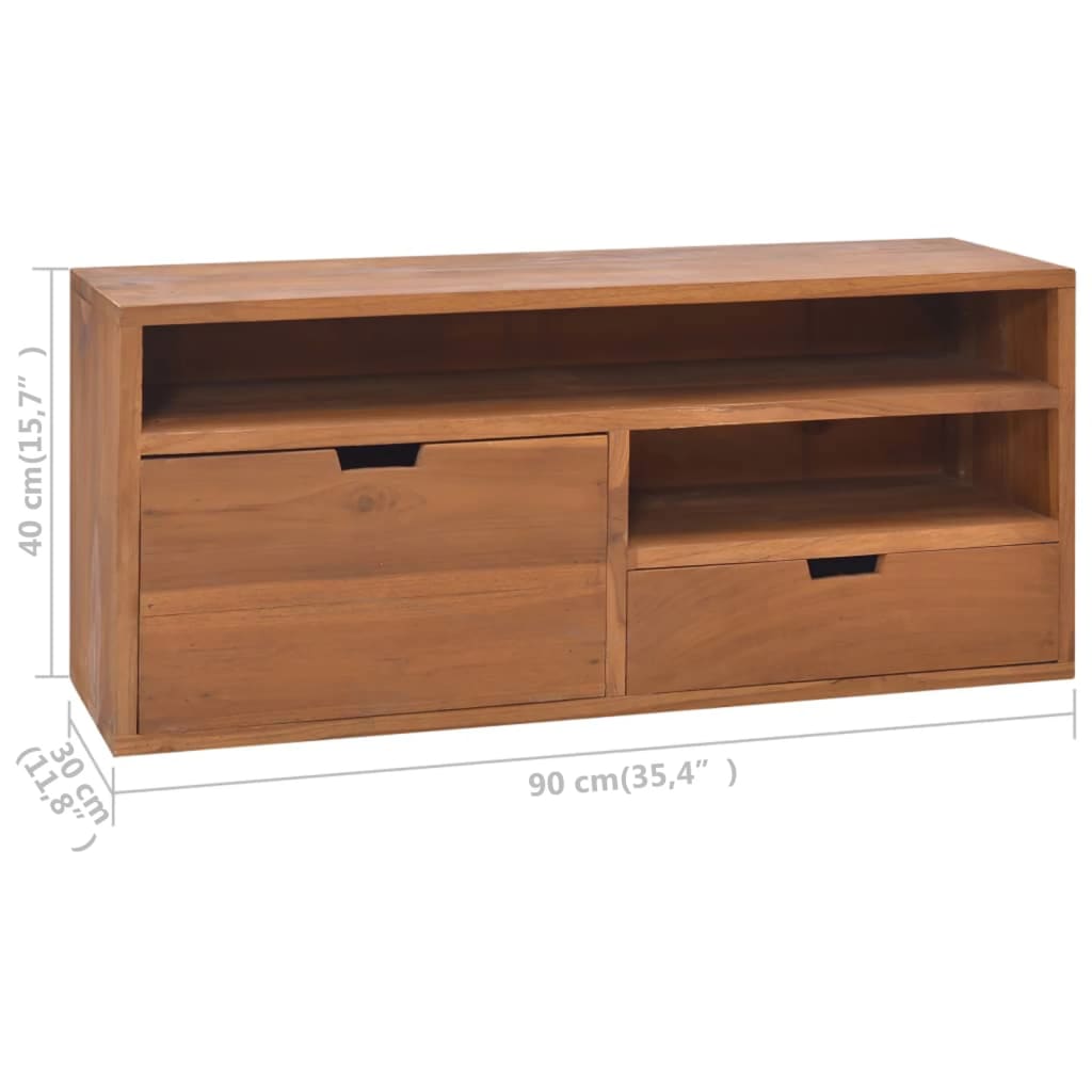 vidaXL TV Stand TV Unit Sideboard Home TV Console Media Unit Solid Teak Wood-14