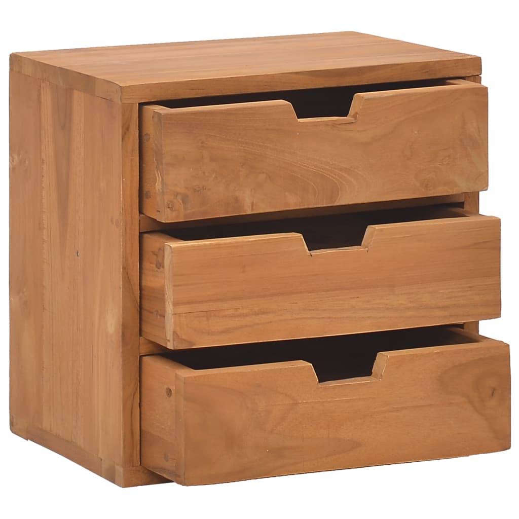 vidaXL Bedside Cabinet 15.7"x11.8"x15.7" Solid Teak Wood-9