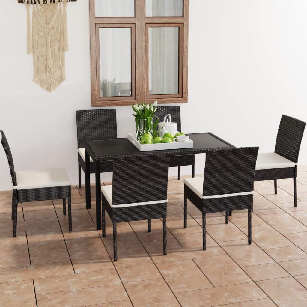 vidaXL Patio Dining Set Dining Table and Chairs Furniture Set Poly Rattan-26