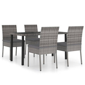 vidaXL Patio Dining Set Dining Table and Chairs Furniture Set Poly Rattan-30