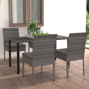 vidaXL Patio Dining Set Dining Table and Chairs Furniture Set Poly Rattan-31
