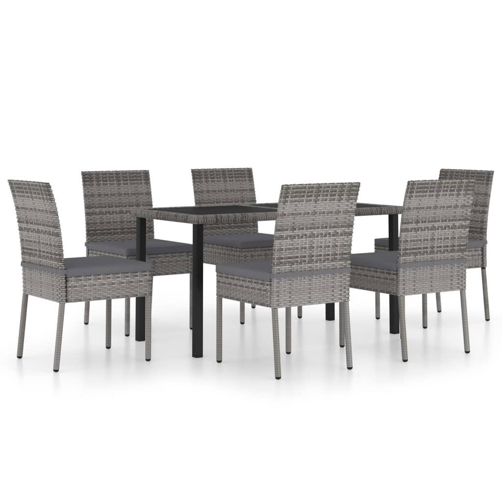 vidaXL Patio Dining Set Dining Table and Chairs Furniture Set Poly Rattan-45