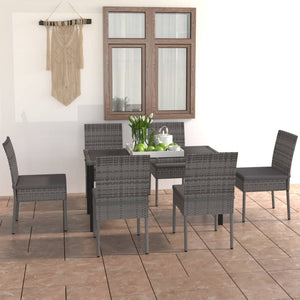 vidaXL Patio Dining Set Dining Table and Chairs Furniture Set Poly Rattan-36