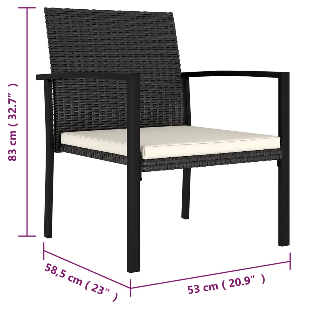 vidaXL Patio Dining Set Dining Table and Chairs Furniture Set Poly Rattan-9