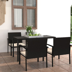 vidaXL Patio Dining Set Dining Table and Chairs Furniture Set Poly Rattan-6