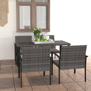 vidaXL Patio Dining Set Dining Table and Chairs Furniture Set Poly Rattan-25