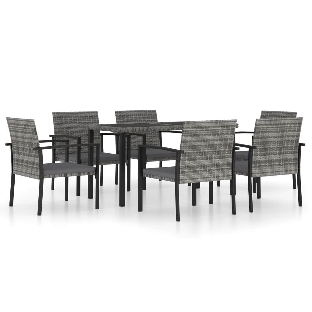 vidaXL Patio Dining Set Dining Table and Chairs Furniture Set Poly Rattan-32