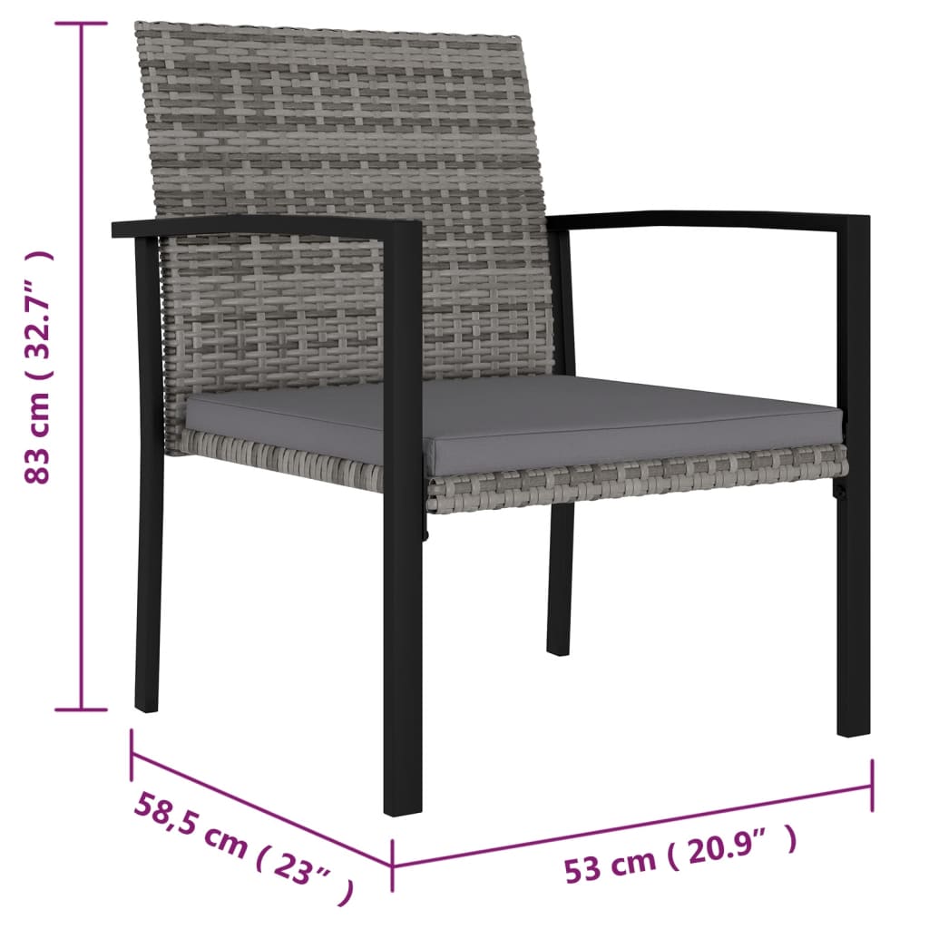 vidaXL Patio Dining Set Dining Table and Chairs Furniture Set Poly Rattan-38