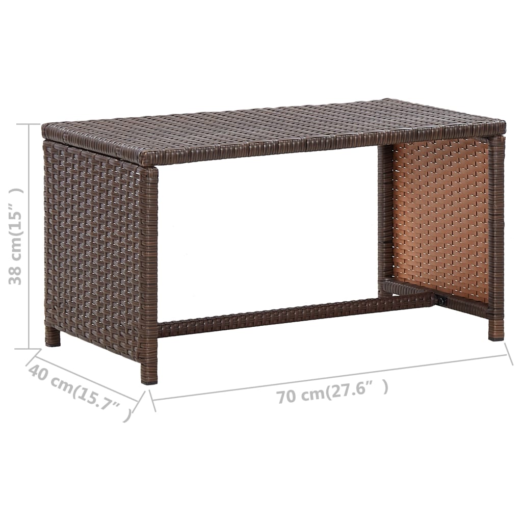 vidaXL Coffee Table End Table Lounge Sofa Table Outdoor Furniture Poly Rattan-12