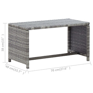 vidaXL Coffee Table End Table Lounge Sofa Table Outdoor Furniture Poly Rattan-14