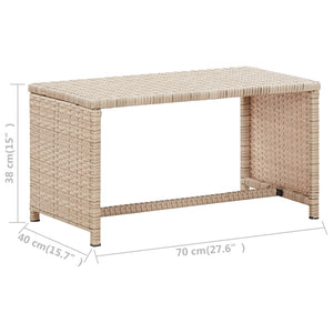 vidaXL Coffee Table End Table Lounge Sofa Table Outdoor Furniture Poly Rattan-16