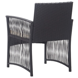 vidaXL Patio Chairs 2 Pcs Outdoor Patio Dining Chair with Cushions Poly Rattan-7