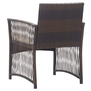 vidaXL Patio Chairs 2 Pcs Outdoor Patio Dining Chair with Cushions Poly Rattan-22