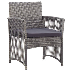 vidaXL Patio Chairs 2 Pcs Outdoor Patio Dining Chair with Cushions Poly Rattan-27