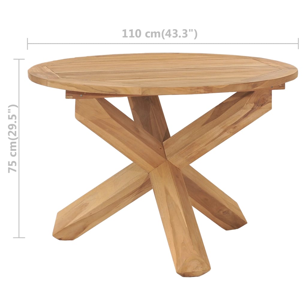 vidaXL Outdoor Side Table Patio Balcony Garden Porch End Table Solid Teak Wood-2