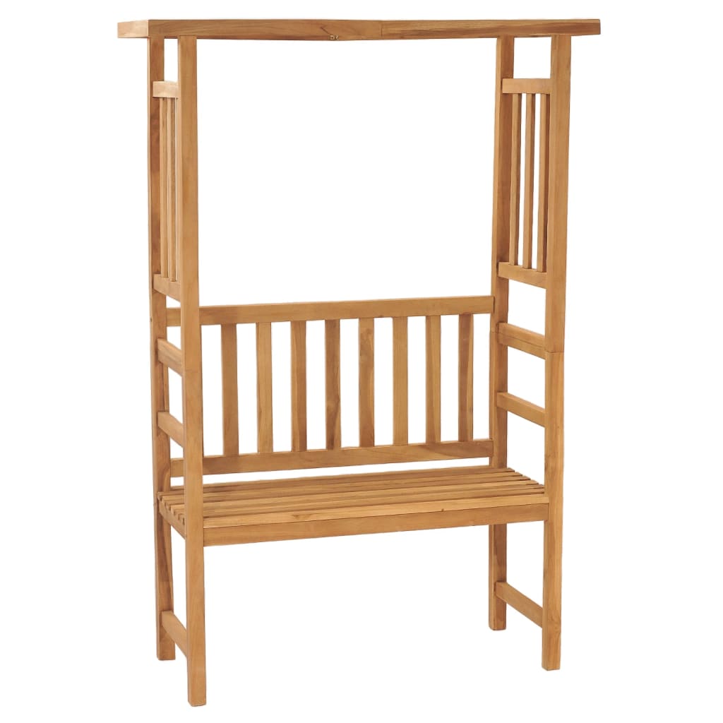 vidaXL Patio Bench with Pergola 45.3" Solid Teak Wood-0