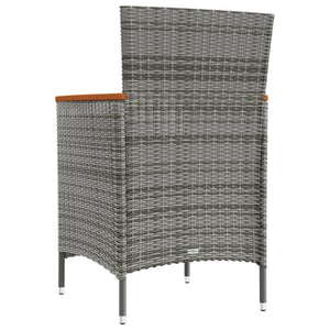 vidaXL Patio Dining Chairs 2 pcs Poly Rattan Gray-3