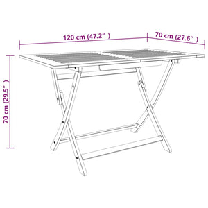 vidaXL Outdoor Dining Table Folding Garden Patio Table Solid Eucalyptus Wood-17