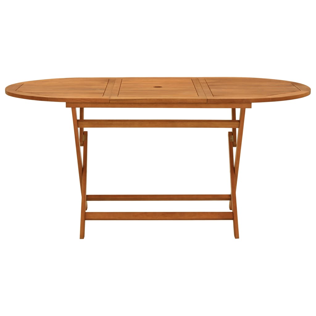 vidaXL Outdoor Dining Table Folding Garden Patio Table Solid Eucalyptus Wood-4