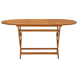 vidaXL Outdoor Dining Table Folding Garden Patio Table Solid Eucalyptus Wood-4