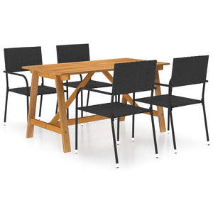 vidaXL Patio Dining Set 5 Piece Dining Table and Chairs Patio Conversation Set-0