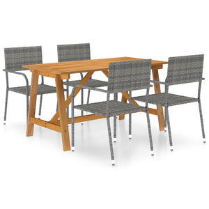 vidaXL Patio Dining Set 5 Piece Dining Table and Chairs Patio Conversation Set-5