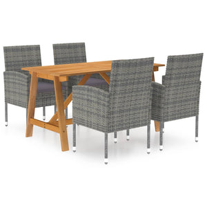 vidaXL Patio Dining Set 5 Piece Dining Table and Chairs Patio Conversation Set-3