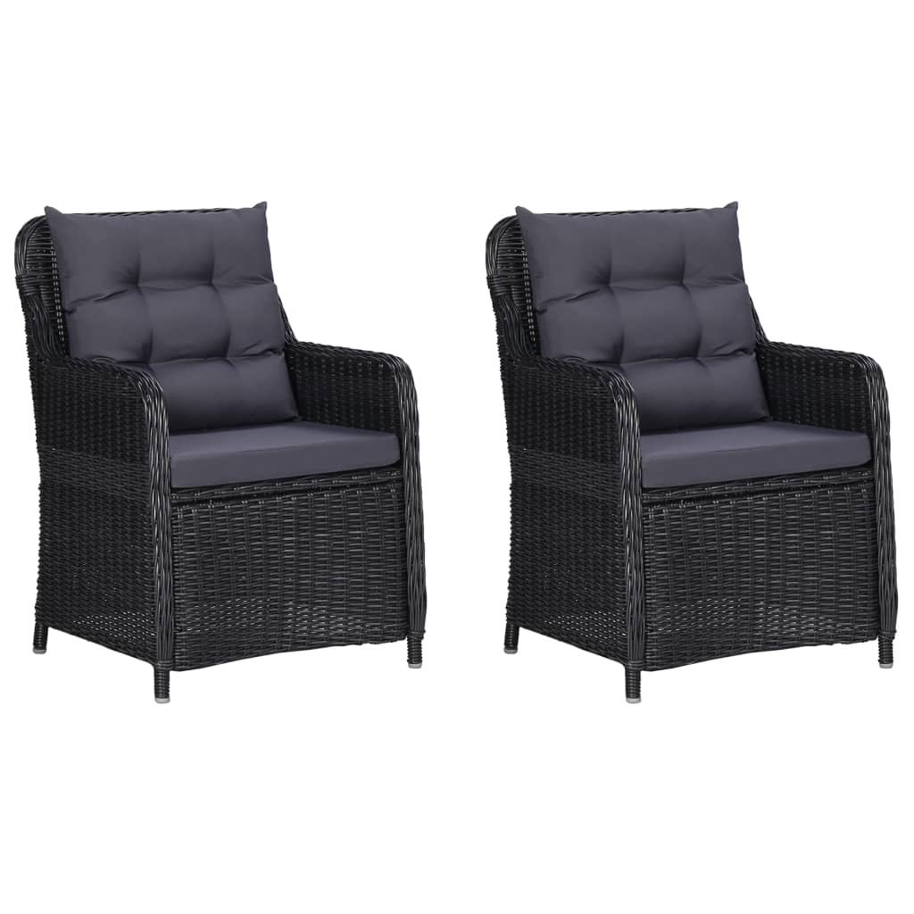 vidaXL 3 Piece Patio Dining Set Black-3