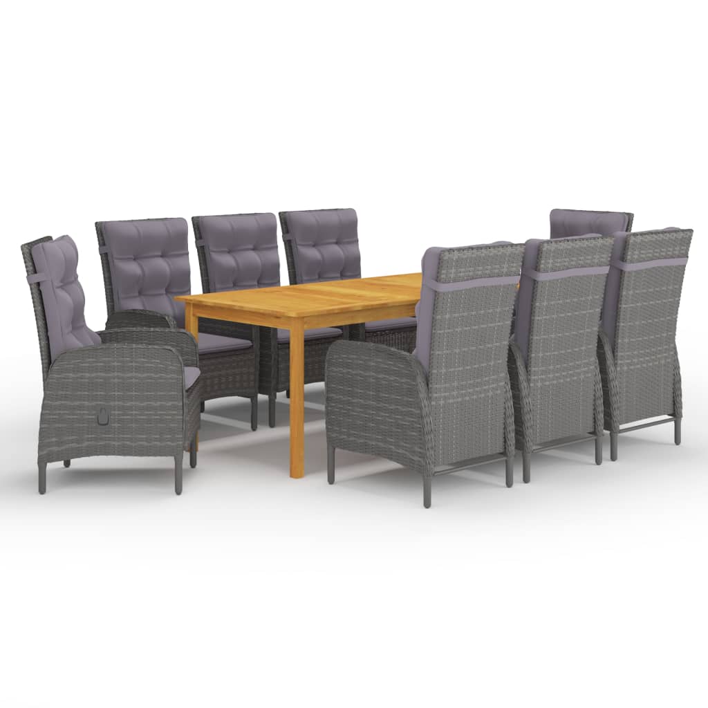 vidaXL Patio Dining Set Garden Outdoor Terrace Seat Furniture 7/9 Piece Gray-7