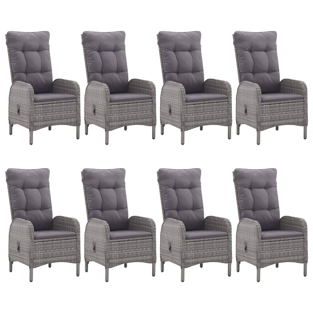 vidaXL Patio Dining Set Garden Outdoor Terrace Seat Furniture 7/9 Piece Gray-19