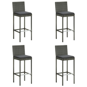 vidaXL Patio Bar Set Bar Table and Stools Patio Furniture Set with Cushions-4