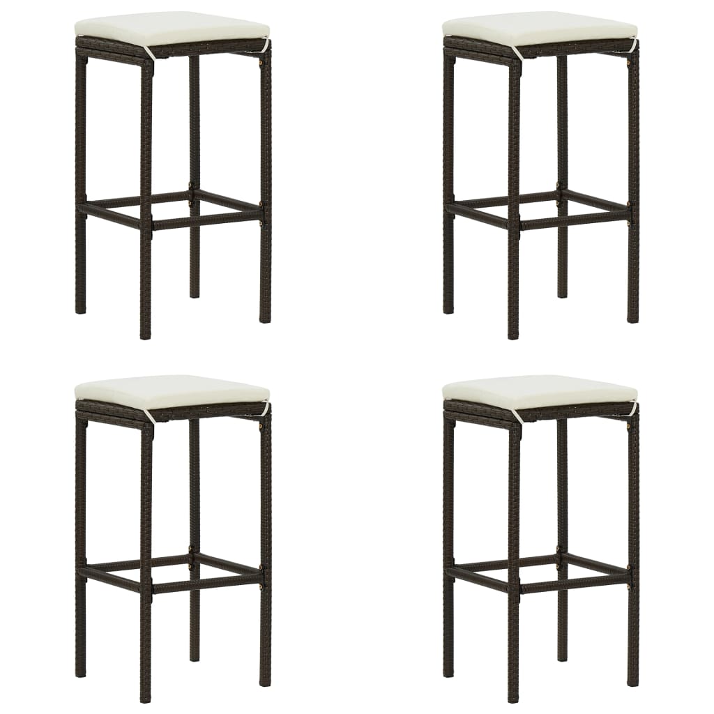 vidaXL Patio Bar Set Bar Table and Stools Patio Furniture Set with Cushions-37