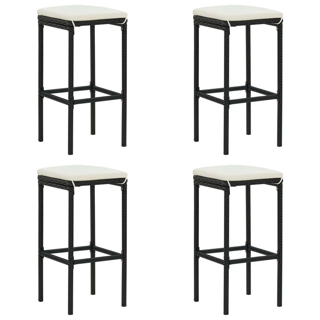 vidaXL Patio Bar Set Bar Table and Stools Patio Furniture Set with Cushions-5