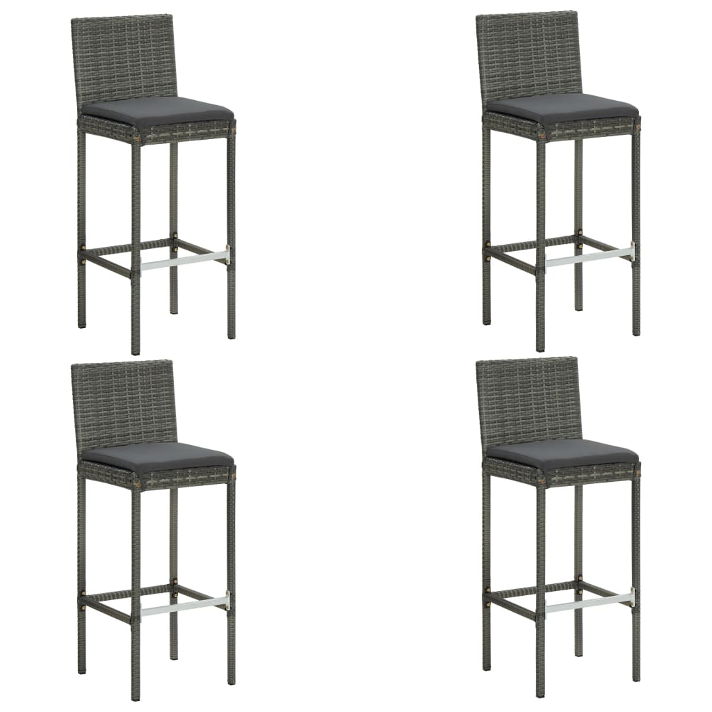 vidaXL Patio Bar Set Bar Table and Stools Patio Furniture Set with Cushions-36