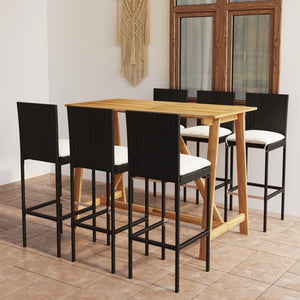 vidaXL Patio Bar Set Bar Table and Stools Patio Furniture Set with Cushions-33