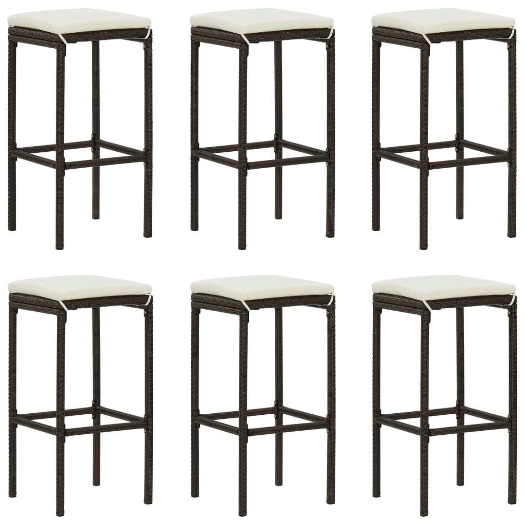 vidaXL Patio Bar Set Bar Table and Stools Patio Furniture Set with Cushions-10