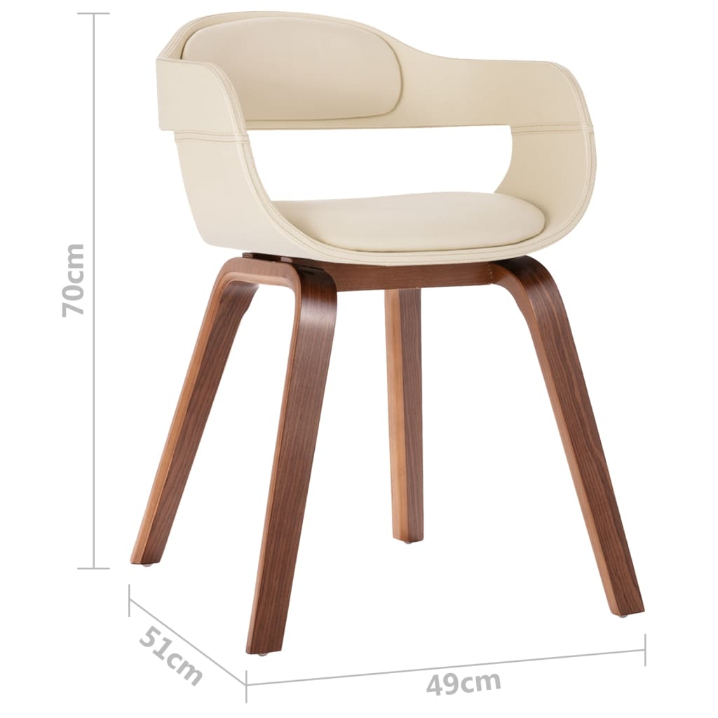 vidaXL Dining Chair with Bentwood and Faux Leather Side Chair for Kitchen-18