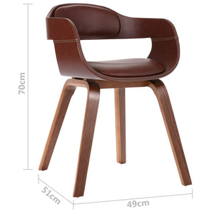 vidaXL Dining Chair with Bentwood and Faux Leather Side Chair for Kitchen-11