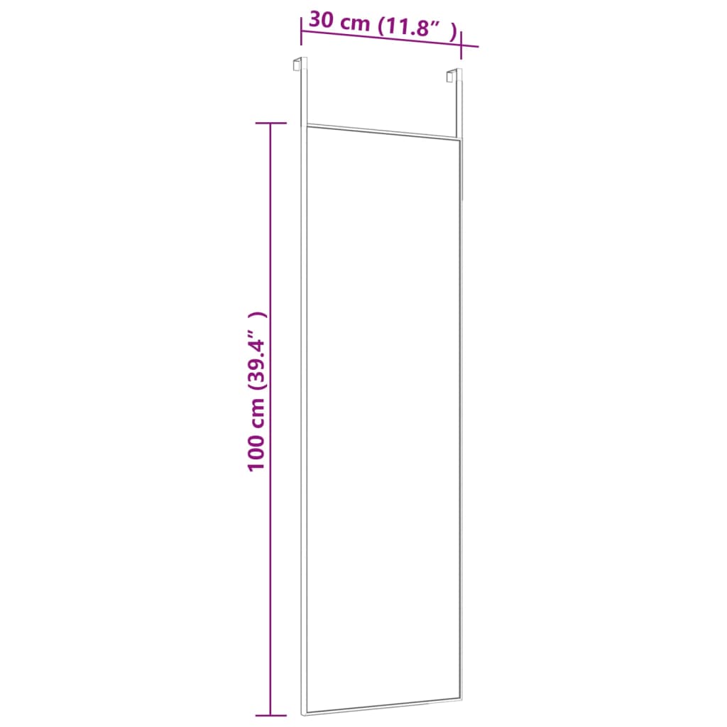 vidaXL Door Mirror Wall Mounted Mirror for Living Room Glass and Aluminum-46