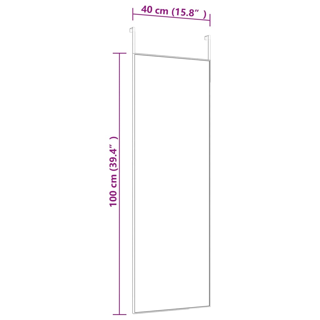 vidaXL Door Mirror Wall Mounted Mirror for Living Room Glass and Aluminum-20