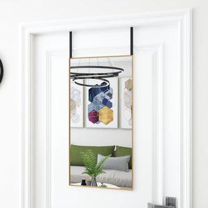vidaXL Door Mirror Wall Mounted Mirror for Living Room Glass and Aluminum-29