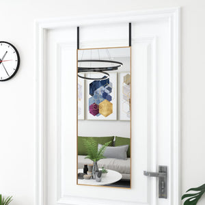 vidaXL Door Mirror Wall Mounted Mirror for Living Room Glass and Aluminum-5