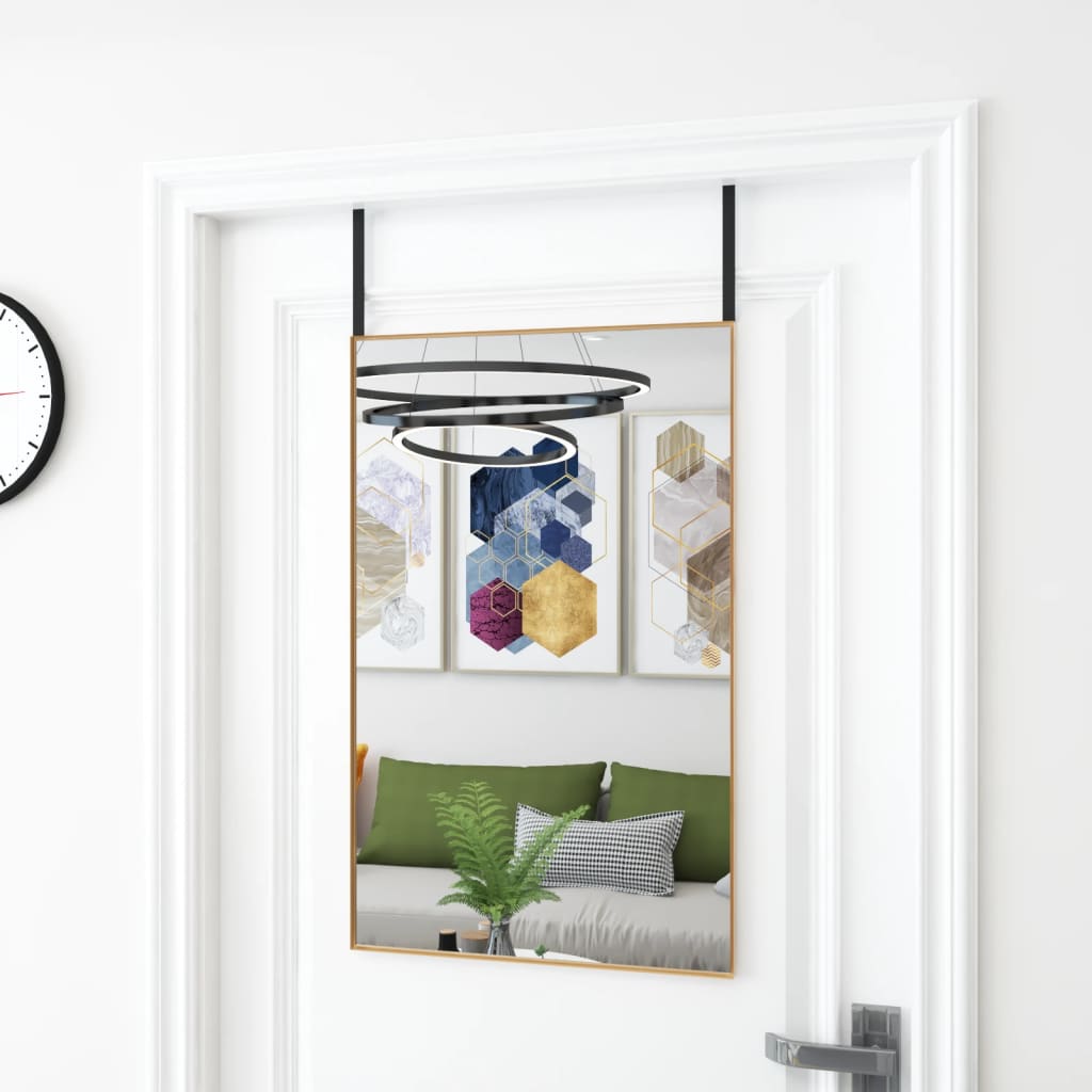 vidaXL Door Mirror Wall Mounted Mirror for Living Room Glass and Aluminum-12