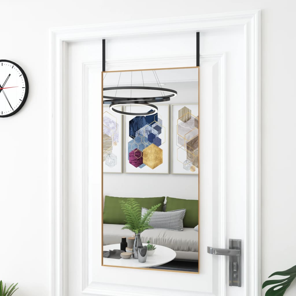 vidaXL Door Mirror Wall Mounted Mirror for Living Room Glass and Aluminum-35