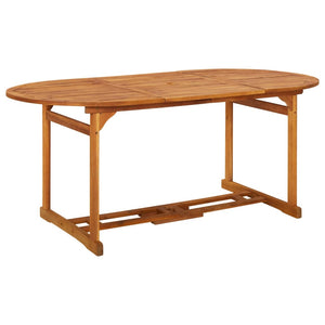 vidaXL Outdoor Dining Table Patio Table with Umbrella Hole Solid Wood Acacia-1
